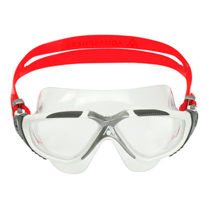 Aquasphere Vista Swim Mask -  Clear Lens - Silver/Red